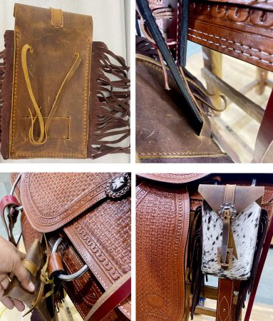 Showman Hair on Cowhide Saddle Bag #2